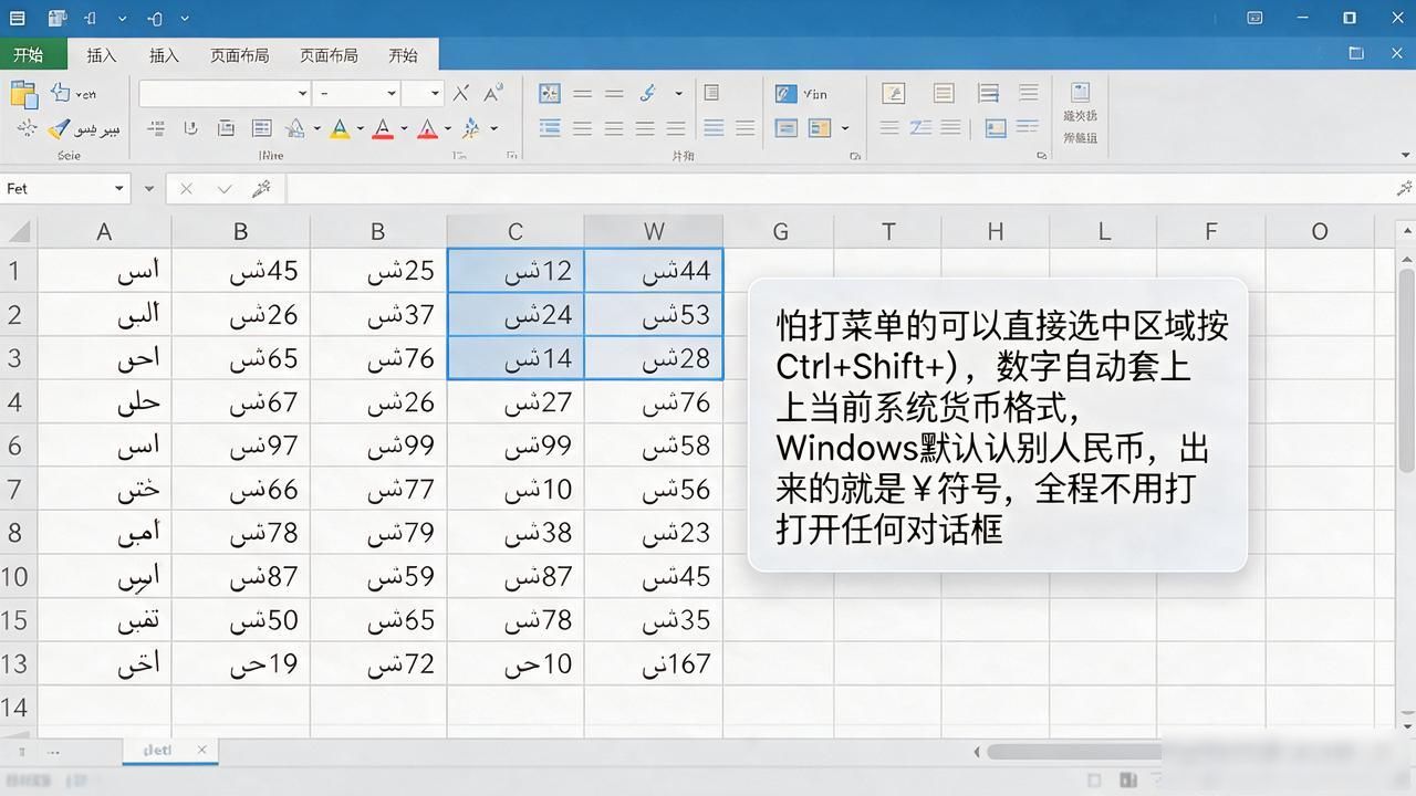设置Excel货币格式_excel数字改为货币格式_Excel自动添加¥符号