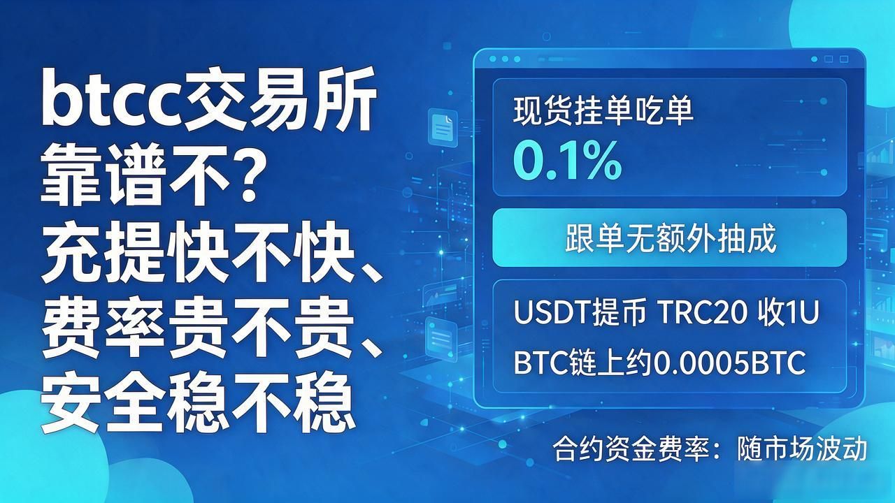 btcc数字货币交易所靠谱不_btcc现货合约手续费详解_btcc交易所充提速度怎么样